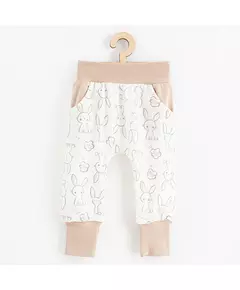 Babybroek - Sweatpants - Grijze konijntjes - Maat 68 (4-6 maanden)