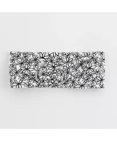 Haarband - Baby Cotton - maat 68 (4-6 maanden) - wit zwart bloemenpatroon