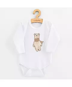Romper - Lange mouwen - Geborduurde teddybeer - Katoenen bodysuit