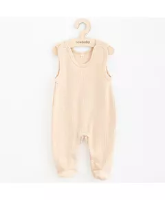 Babyromper - Beige - Gestreept - Katoen - Maat 68 (4-6 maanden)