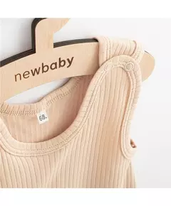Babyromper - Beige - Gestreept - Katoen - Maat 68 (4-6 maanden)