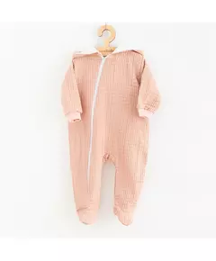 Babyromper - Longsleeve - Lichtroze - 100% Katoen - Maat 68 (4-6 maanden)