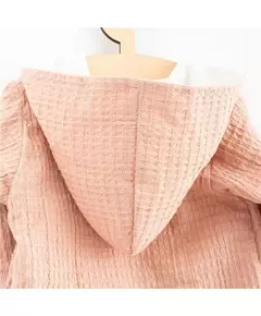 Baby Jumpsuit - Katoen - Roze - Met hood - Maat 74 (6-9m)