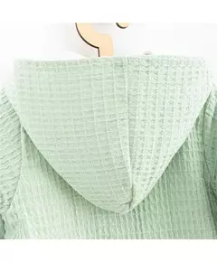 Baby Jumpsuit - Katoen - Met capuchon - Sage - Maat 80 (9-12m)