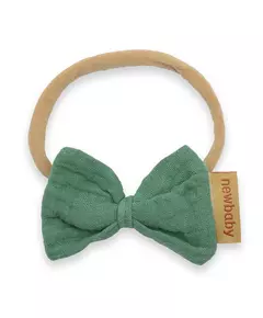 Haarband - Groen - Strik - Elastisch - Babyaccessoire - Baby haarband