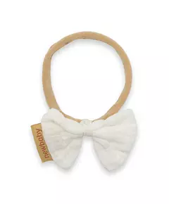 Haarband - Beige - Met strik - Geschikt voor baby's - Babyaccessoire