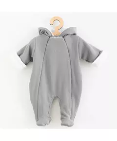 Jumpsuit - Grijs - Capuchon - Maat 74 (6-9 maanden) - Babykleding