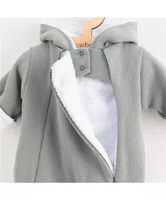 Jumpsuit - Grijs - Capuchon - Maat 74 (6-9 maanden) - Babykleding