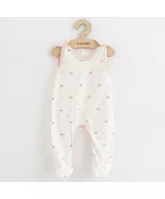 Baby romper - Mouwloos - Beertje - Roze accenten - Maat 62 (3-6 maanden)