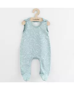 baby romper - dino mint - maat 68 - 100% katoen - babykleding
