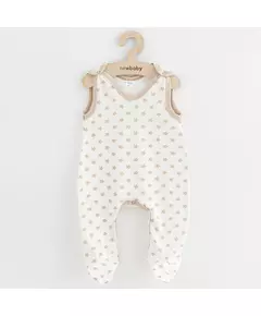 Baby onesie - Met voetjes - Met schouderknopen - Beige sterren