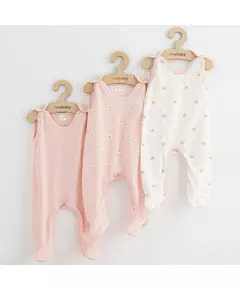 Baby rompertjes - 3-delige set - Roze - Katoen - Maat 80 (9-12 maanden)