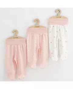 Babybroekjes - 3 Stuks - 100% Katoen - Meisjes - Roze-Berenpatroon-Wit-Babykleding-Pakketten
