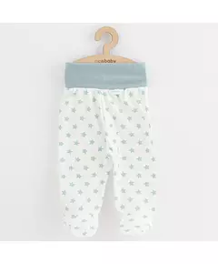 Babybroekje met bijpassende halfsokken - Wit met lichtblauwe sterren