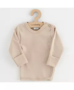 Babyshirt - Lichtbeige - Katoen - Maat 50 - Drukknopen