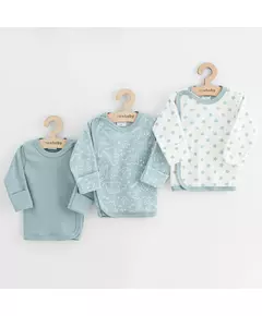 Babytruitjes - 3-pack - Effen lichtblauw, dinosaurussen en sterren