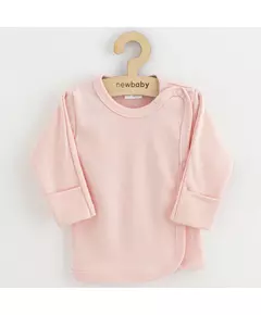 Babyshirtje - Lange mouwen - Lichtroze - Knoopsluiting