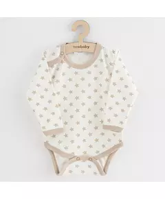 Baby body - Lange mouwen - Sterren beige - Maat 80 (9-12 maanden)