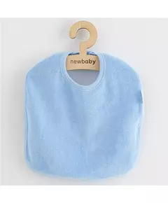 Baby slabbetje - Effen blauw - Katoen - 24x24 cm - Sluiting achter de nek