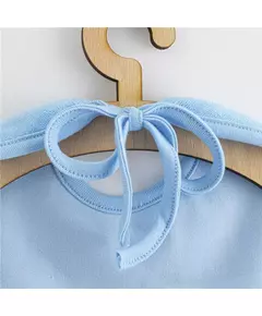 Baby slabbetje - Effen blauw - Katoen - 24x24 cm - Sluiting achter de nek