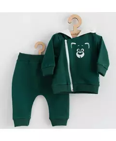 Babyset - Hoodie met berengezicht - Sweatpants - Groene kleur