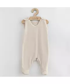 Baby romper - Beige - Maat 74 (6-9 maanden) - Katoen - Schouder- en kruisdrukknoopsluiting