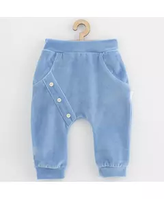 Baby Sweatpants - Lichtblauw - Maat 74 (6-9 maanden) - Fluweelachtige stof