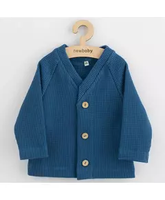 Infant Jacket - Blauw - Houten knopen - Maat 62 (3-6 maanden)