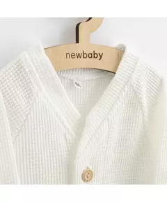 Babyvestje - Waffle structuur - Houten knopen - V-hals