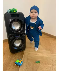 Kinderjasje - Blauw - Maat 68 (18-24m) - 100% Katoen - V-hals
