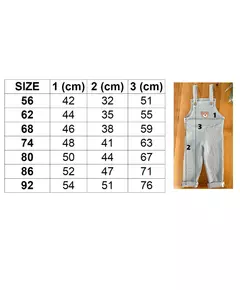 Kinderkleding - Tuinbroek - Lichtgrijs - Maat 56 (0-3 maanden)