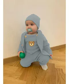 Kinderkleding - Tuinbroek - Lichtgrijs - Maat 56 (0-3 maanden)
