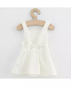 Baby kleding - Schortjurkje - Wit - 100% katoen - Maat 56 (0-3 maanden)