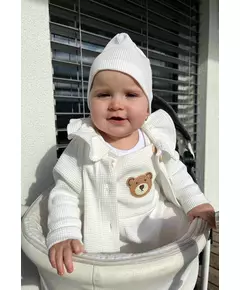 Baby kleding - Schortjurkje - Wit - 100% katoen - Maat 56 (0-3 maanden)