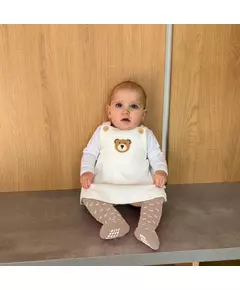 Baby kleding - Schortjurkje - Wit - 100% katoen - Maat 56 (0-3 maanden)