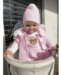 Baby Muts - Katoen - Wafelpatroon - Wit - Maat 92/98 - Babyhoofddeksel