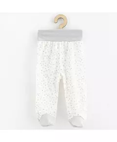 Babybroekje - Wit met grijze hartjes - Maat 80 (9-12 maanden)
