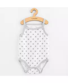 Baby romper - Zonder mouwen - Met grijze sterren - 100% katoen