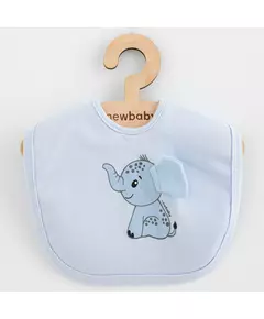 Slabbetje - Baby cotton bib - Happy elephant - Lichtblauw