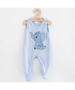 Babyromper - Lichtblauw - 100% Katoen - Olifant Illustratie