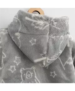 Baby insulated Wellsoft hoodie - grijs - capuchon - 100% katoen