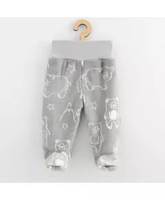 Babybroek - Wellsoft - Voetjes - Grijs - Beren - Winterkleding