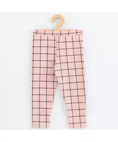 Children's sweatpants leggings - roze - zwarte vierkanten