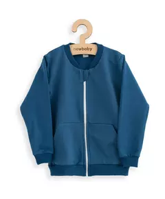 Kinderjas - Blauw - Rits - Voorzakken - Zachte sweatshirtstof