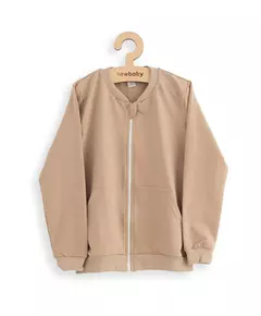 Kinderjas - Lichtbruin - Rits - 2 Zakken - Sweatshirtmateriaal