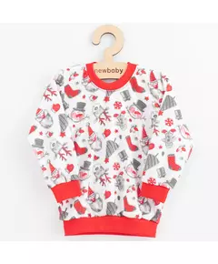 Kinderpyjama's - Katoen - Langarmshirt - Effen Rood - Wintersymbolen