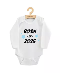 Babyromper - BORN IN 2025 - lange mouwen - 100% katoen