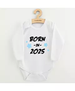 Children's printed body - BORN IN 2025 - lange mouw - katoen