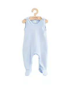 Baby romper - Licht blauw - Mouwloos - Knoopjes op schouders en benen