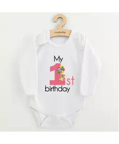 Babyromper - My first birthday - Lange mouwen - 100% katoen